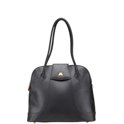 Bally Logo Handbag Tote Bag In Black Leather