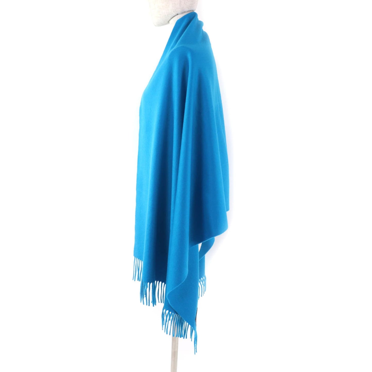 Hermes 100% Cashmere Large Stole/Shawl/Scarf With Embroidered Logo And Fringe