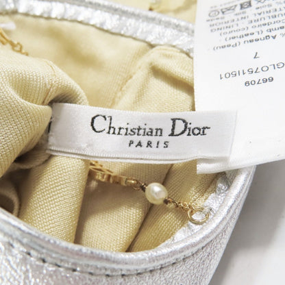 Christian Dior Lamb Leather Gloves With Logo And Pearl Chain Charm