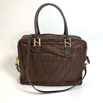 Fendi Zucca Ff Pattern 2-Way Shoulder Bag/Tote Bag In Nylon/Leather