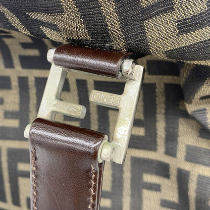 Fendi Zucca Nylon Canvas Handbag In Brown