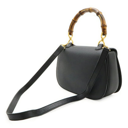 Gucci Bamboo Handbag/Shoulder Bag In Black Leather