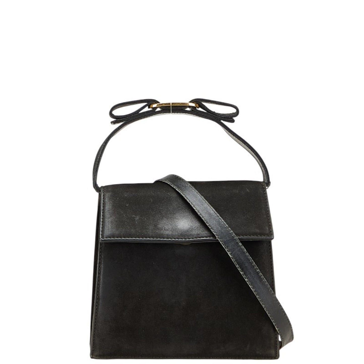 Salvatore Ferragamo Vara Ribbon Handbag/Shoulder Bag 2Way Bc213104 Brown Nubuck Leather