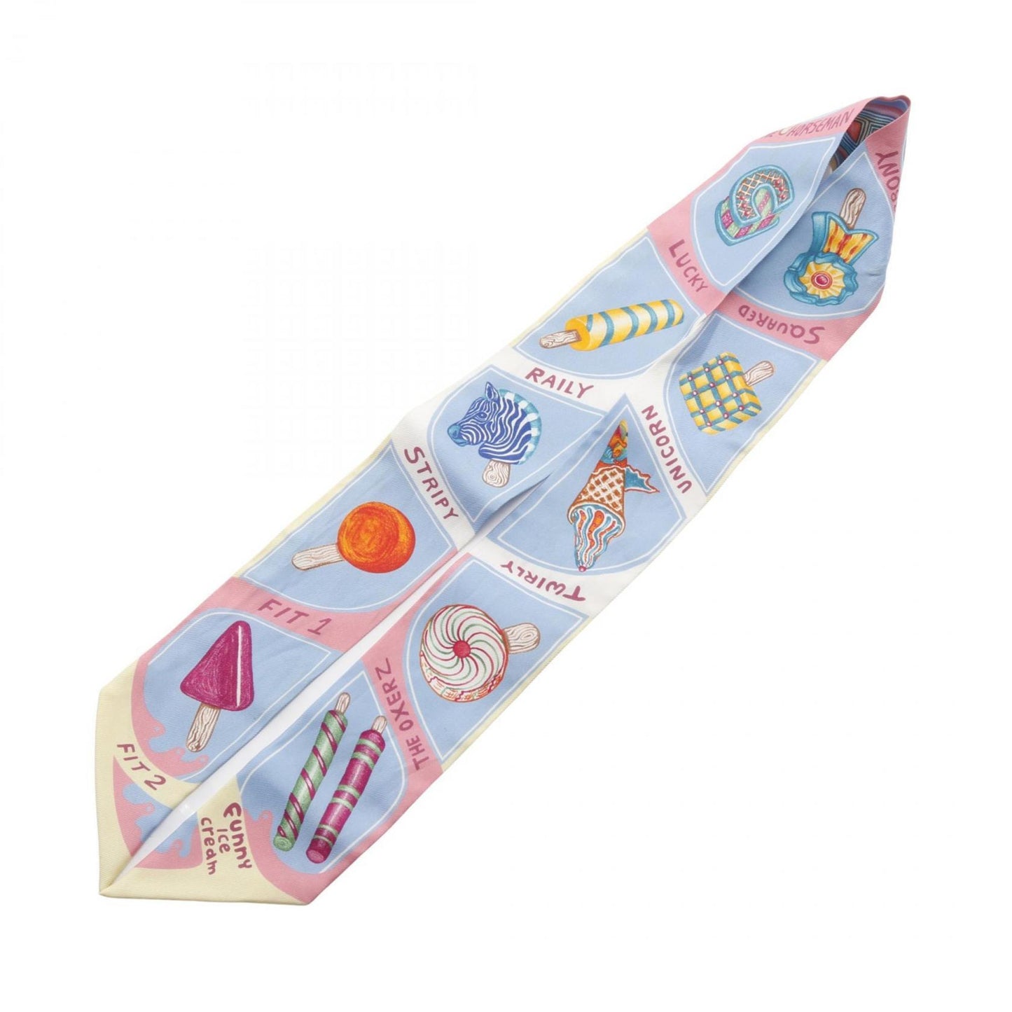 Hermes Herms Twilly Funny Ice Cream Silk Scarf