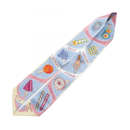 Hermes Herms Twilly Funny Ice Cream Silk Scarf