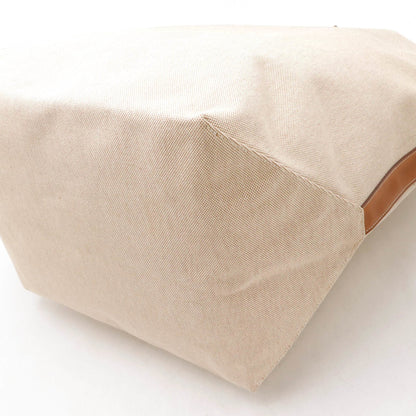 Hermes Hermes Steeple Tote Bag Large Toile H Straw Vaubarenia Leather Beige Brown ?P Engraved