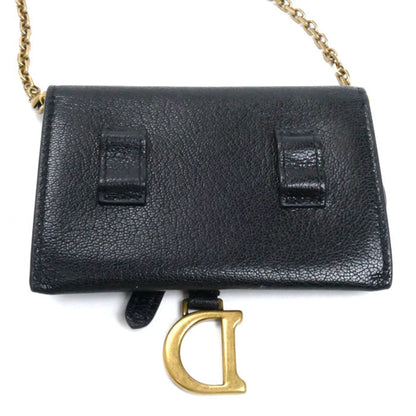 Christian Dior Saddle Nano Pouch Shoulder Bag Black