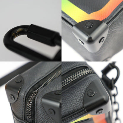 Louis Vuitton Louis Vuitton Mini Soft Trunk Taiga Shoulder Bag M30351 Leather Black Rainbow
