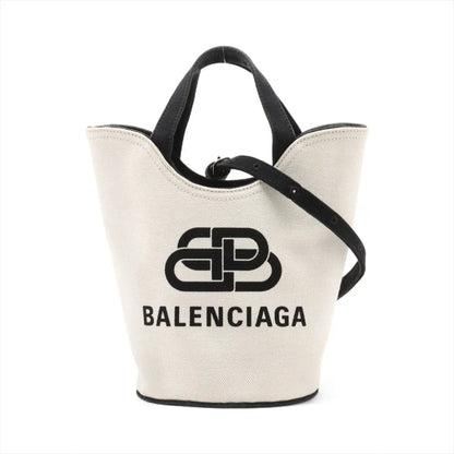 Balenciaga Wave Tote Bag Xs Leather 2-Way Shoulder Bag/Crossbody Handbag 619979 Black Genuine