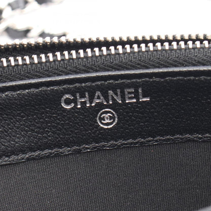 Chanel Double Zip Shoulder Bag In Grained Calfskin Leather