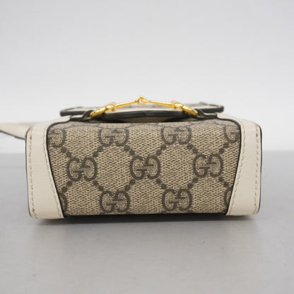 Gucci Gg Supreme Horsebit Shoulder Bag 625615 Leather Brown White