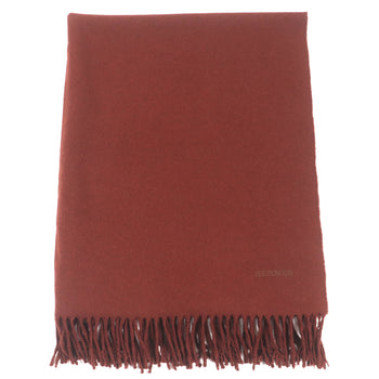 Hermes Men'S 100% Cashmere Scarf With Fringe And Embroidered Logo
