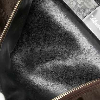 Salvatore Ferragamo One-Shoulder Bag Brown Nylon Leather