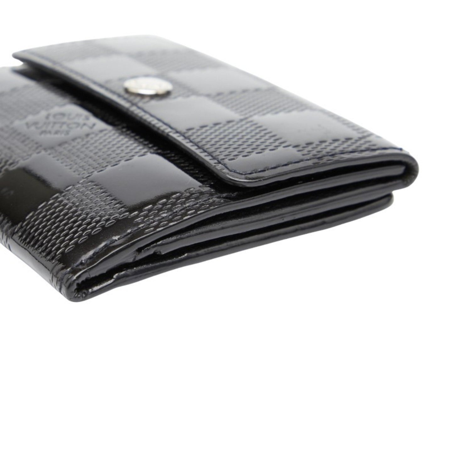 Louis Vuitton Damier Vernis Ludlow Wallet/Coin Case/Business Card Case M92136 Black Patent Leather