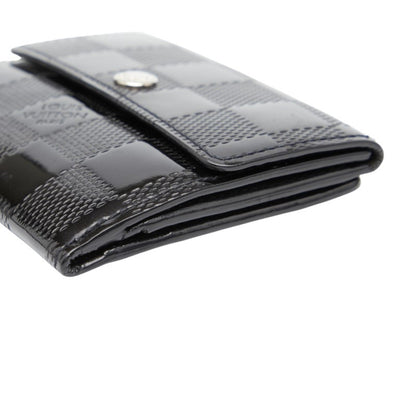Louis Vuitton Damier Vernis Ludlow Wallet/Coin Case/Business Card Case M92136 Black Patent Leather
