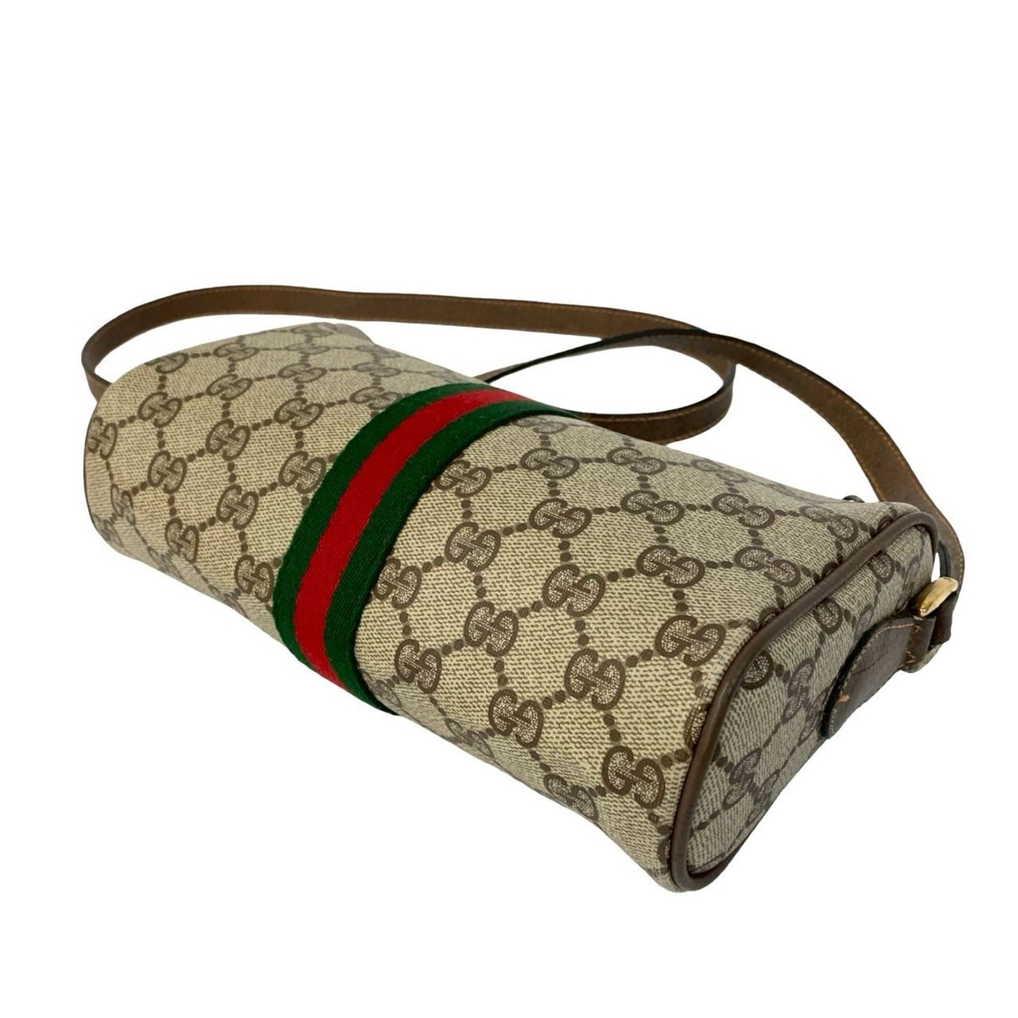Gucci Old Gucci Vintage Sherry Line Gg Logo Hardware Leather Shoulder Bag Pochette Brown 20090