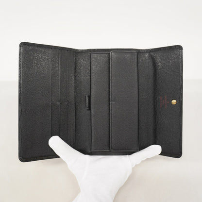 Louis Vuitton Epi Tri-Fold Long Wallet Porte Tresor International M63382 Noir
