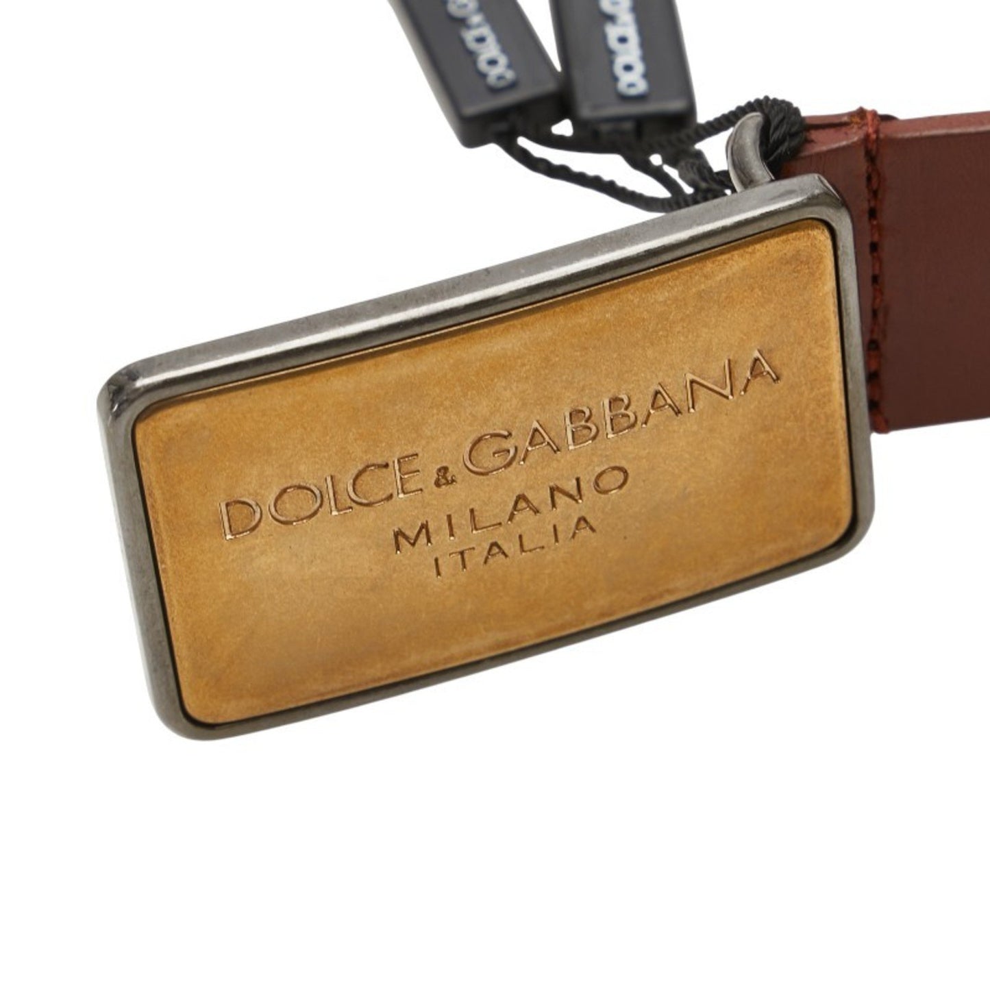 Dolce & Gabbana Logo Plate Belt 90.36 Bc3793 Brown Leather
