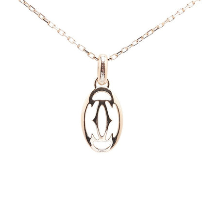Cartier Double C Chain Pendant Necklace In 18K Pink Gold