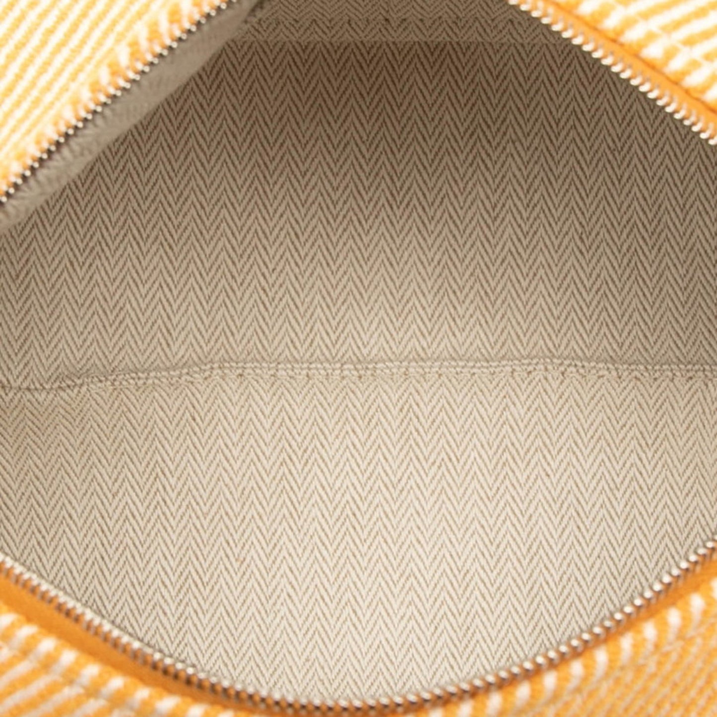 Herms Bride Black Au Carr Pm Handbag Pouch Fauve Orange Silver Hardware Cotton