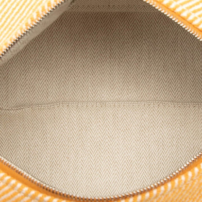 Herms Bride Black Au Carr Pm Handbag Pouch Fauve Orange Silver Hardware Cotton