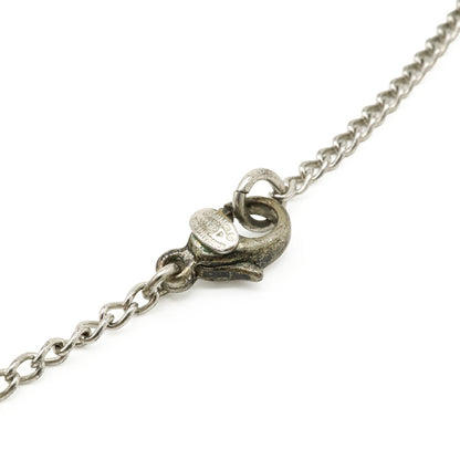 Chanel Coco Mark Punching Necklace Pendant Metal Silver 03 P
