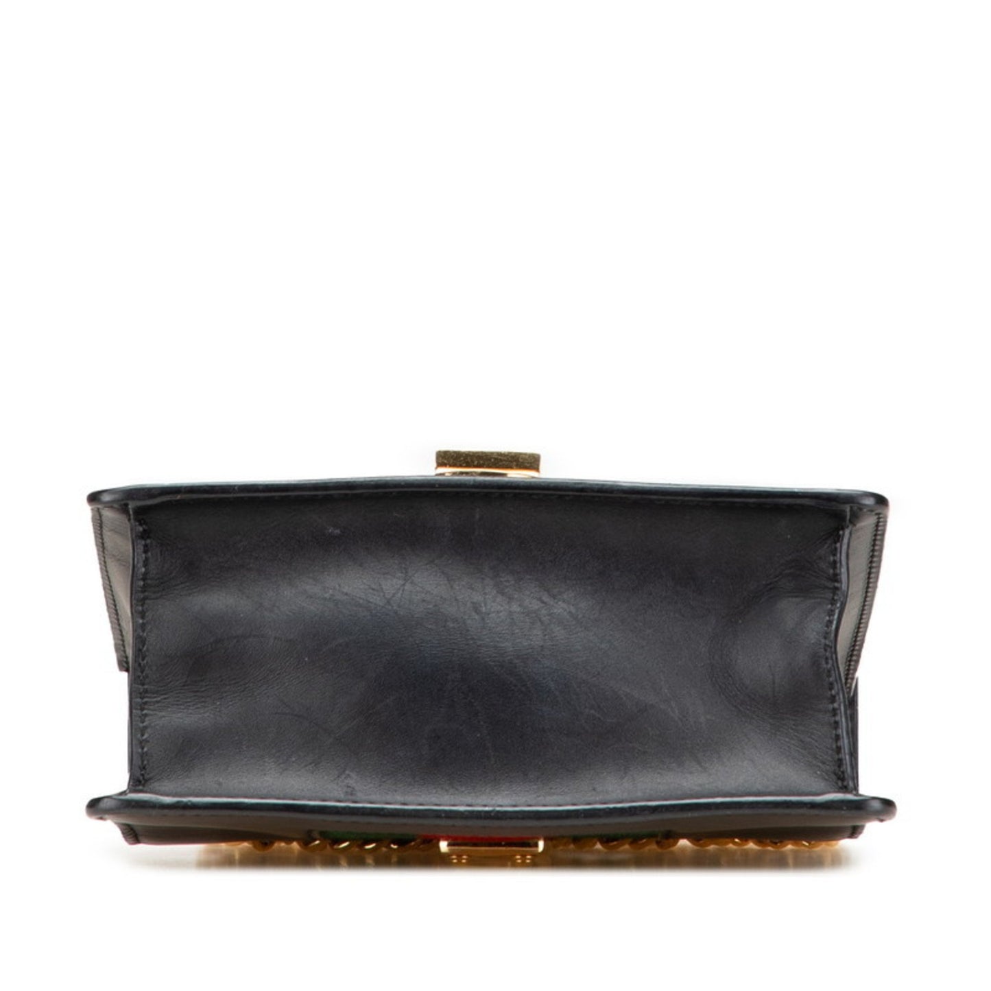 Gucci Sylvie Mini Chain Shoulder Bag 431666 Black Leather