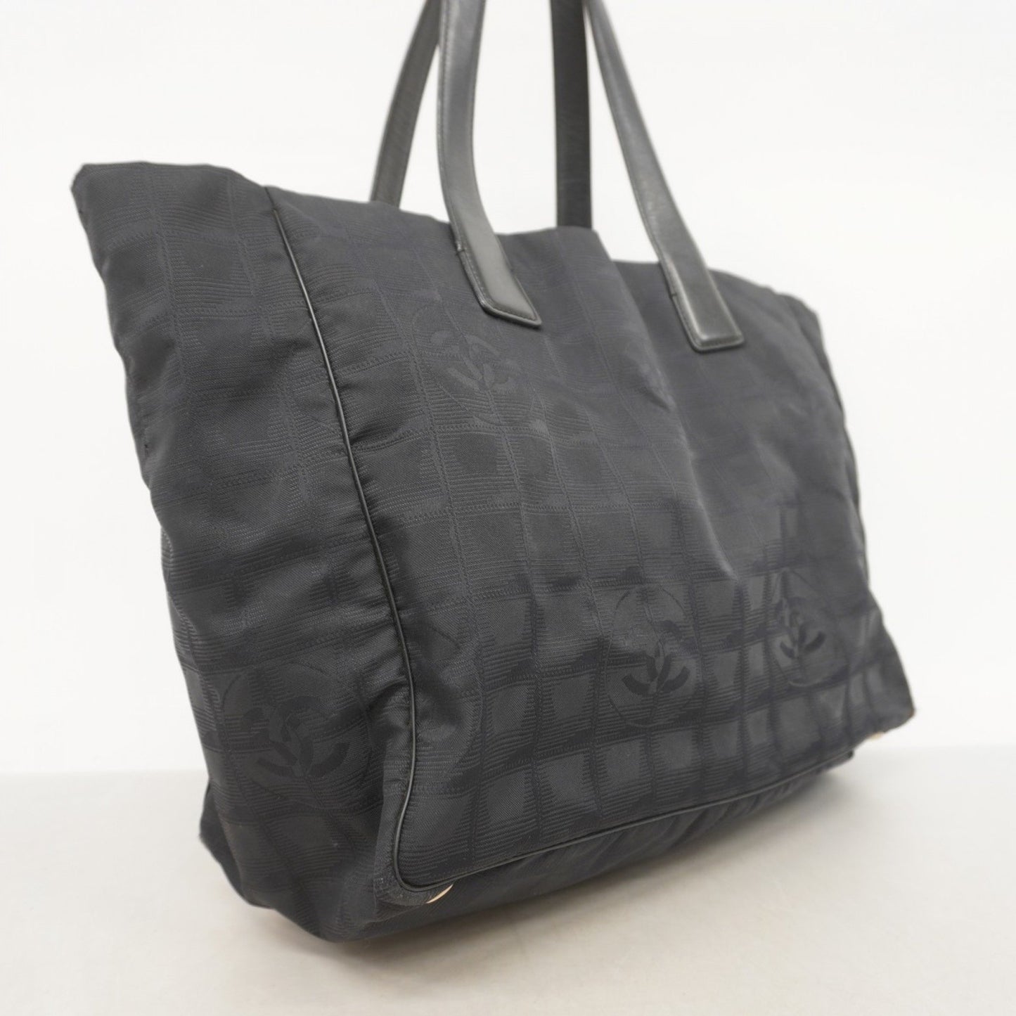 Chanel New Travel Nylon Tote Bag In Black Champagne