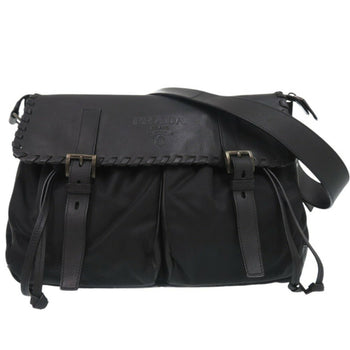 Prada Bag Bt0582 Shoulder Leather Nylon Nero 1191Prada