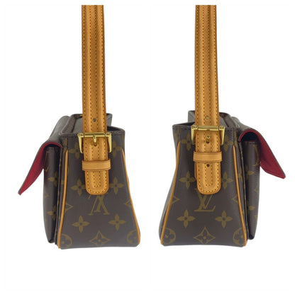 Louis Vuitton Monogram Viva Cite Mm Brown Leather Shoulder Bag With Gold Hardware
