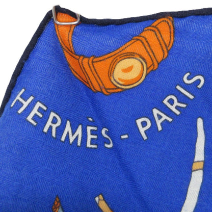 Hermes Tout En Carre "It'S All In The Carr" Lozenge Deformed Diamond Scarf/Muffler Blue
