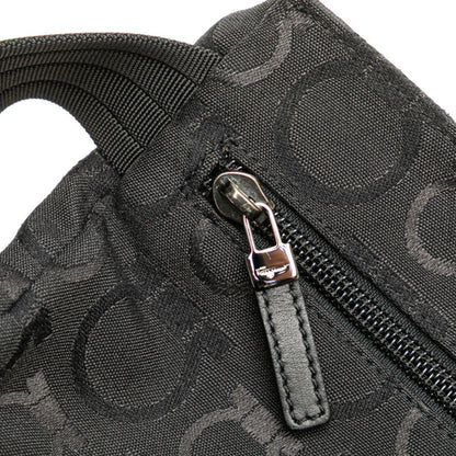 Salvatore Ferragamo Gancini Body Bag In Black Canvas
