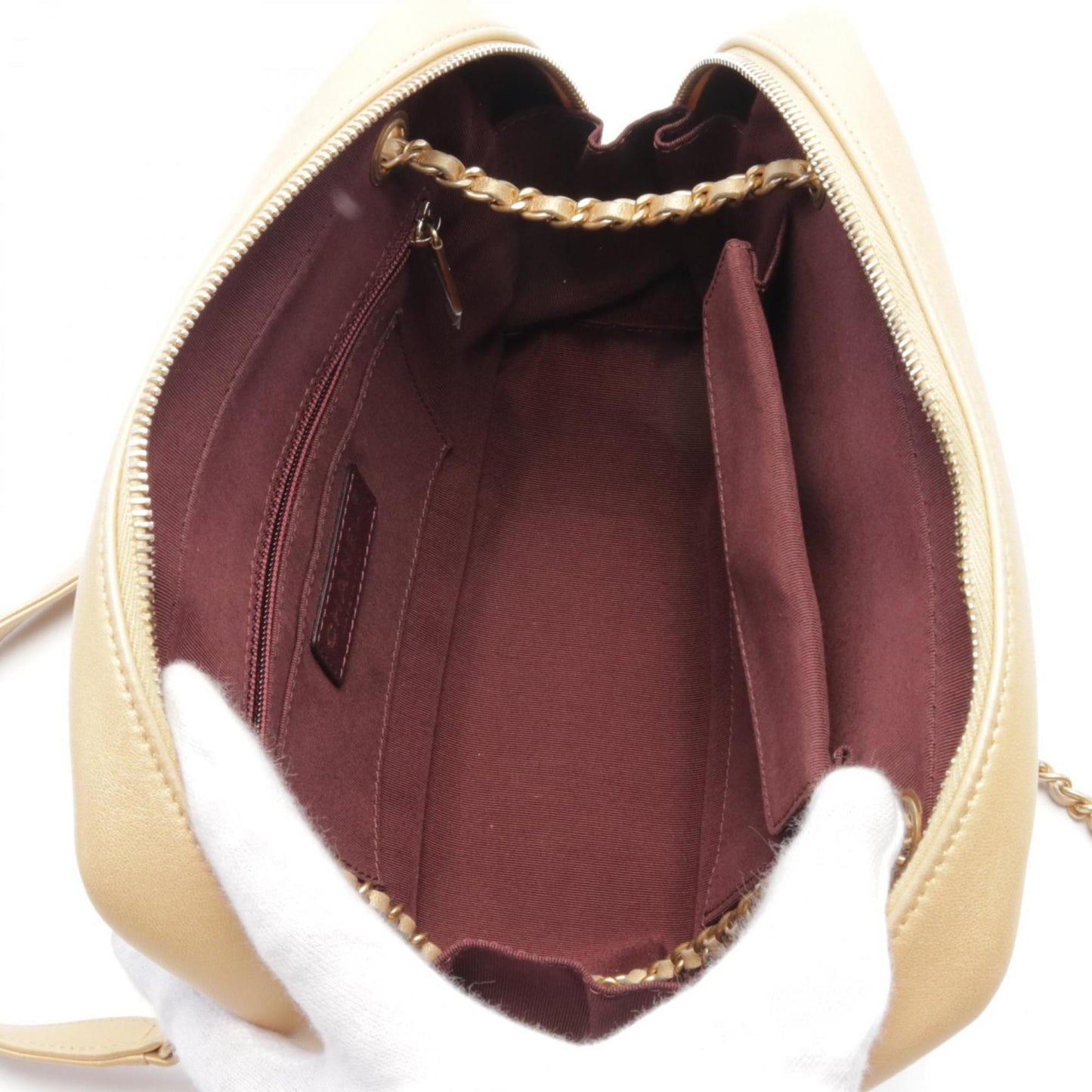 Chanel V-Stitch Shoulder Bag In Lambskin Leather