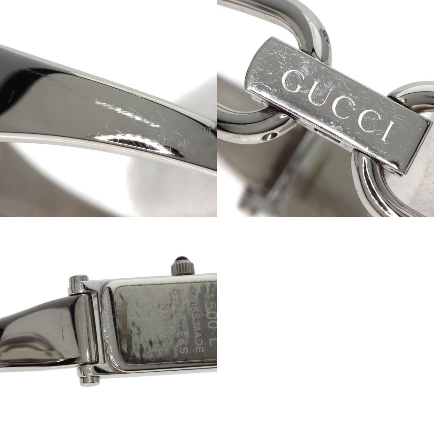 Gucci 1500L Square Face Bangle Watch Stainless Steel Ss