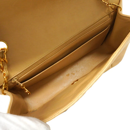 Chanel Diana Matelasse Chain Shoulder Bag In Beige Lambskin