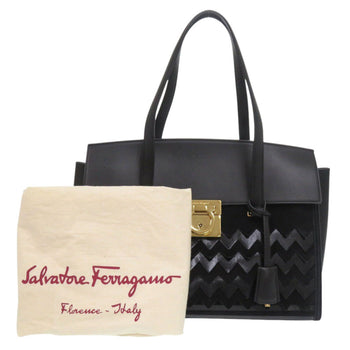 Salvatore Ferragamo Gancini Leather Black Handbag 1248