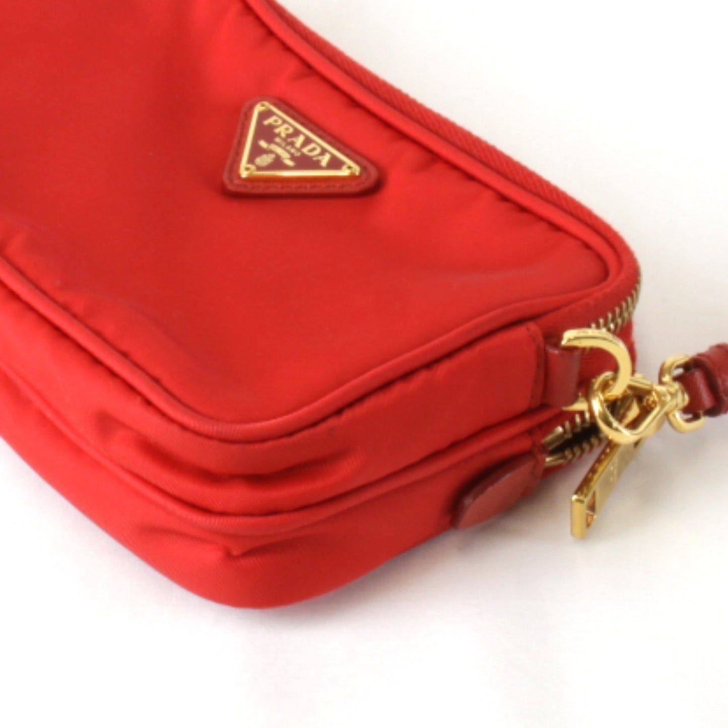 Prada Prada Mini 1Nf861 Shoulder Bag Nylon Red