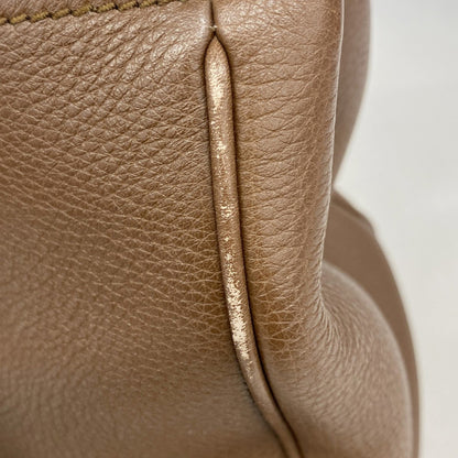 Gucci Bamboo Handbag 323660 Leather Brown Champagne 2-Way Bag