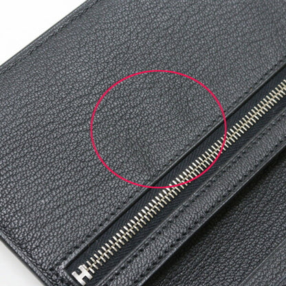 Hermes Herms Bearn Soufflet Black Chevre Mysore B Stamp (2023) Long Wallet