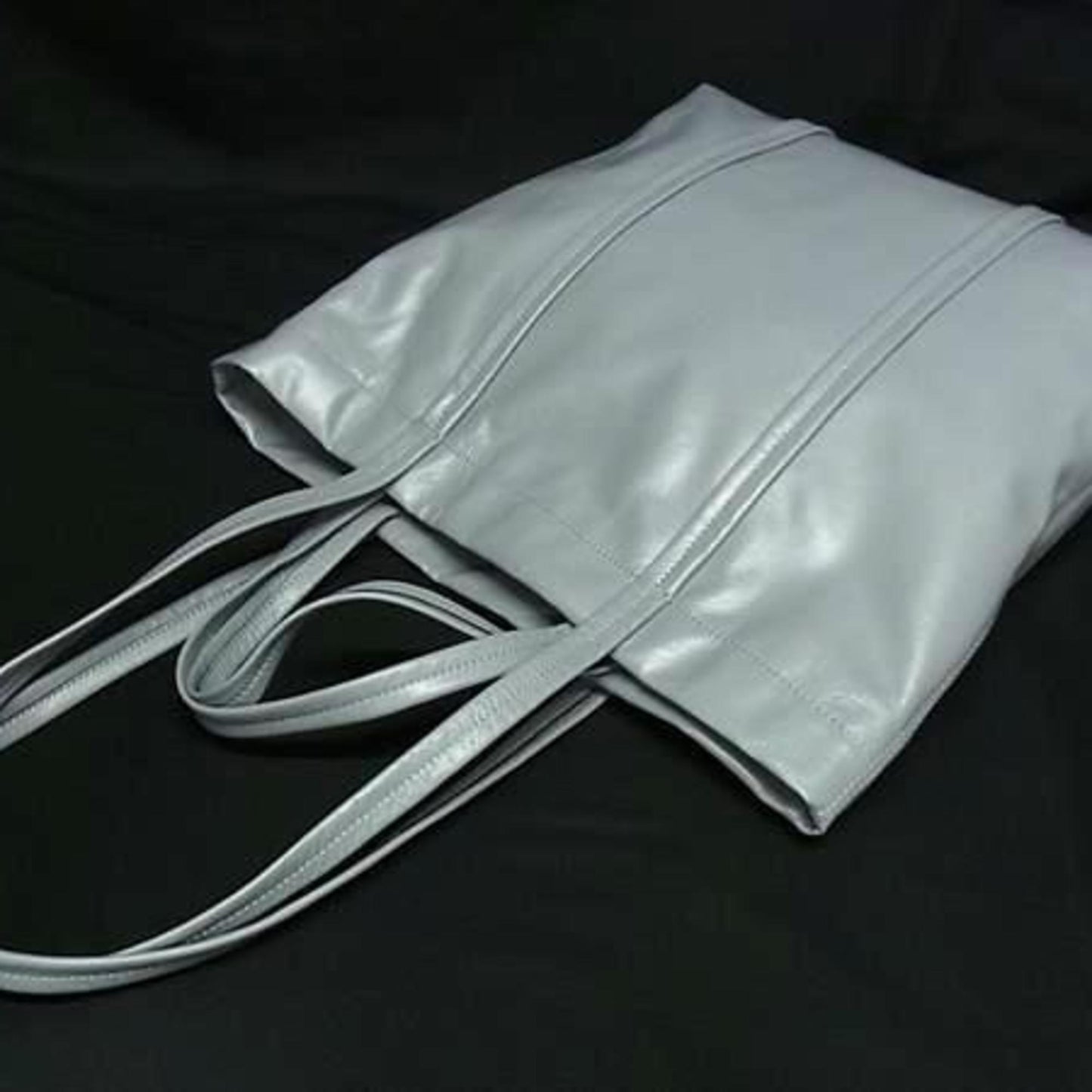 Coach Hall Tote 33 Co840 Blue-Gray Paperweight Leather Bag