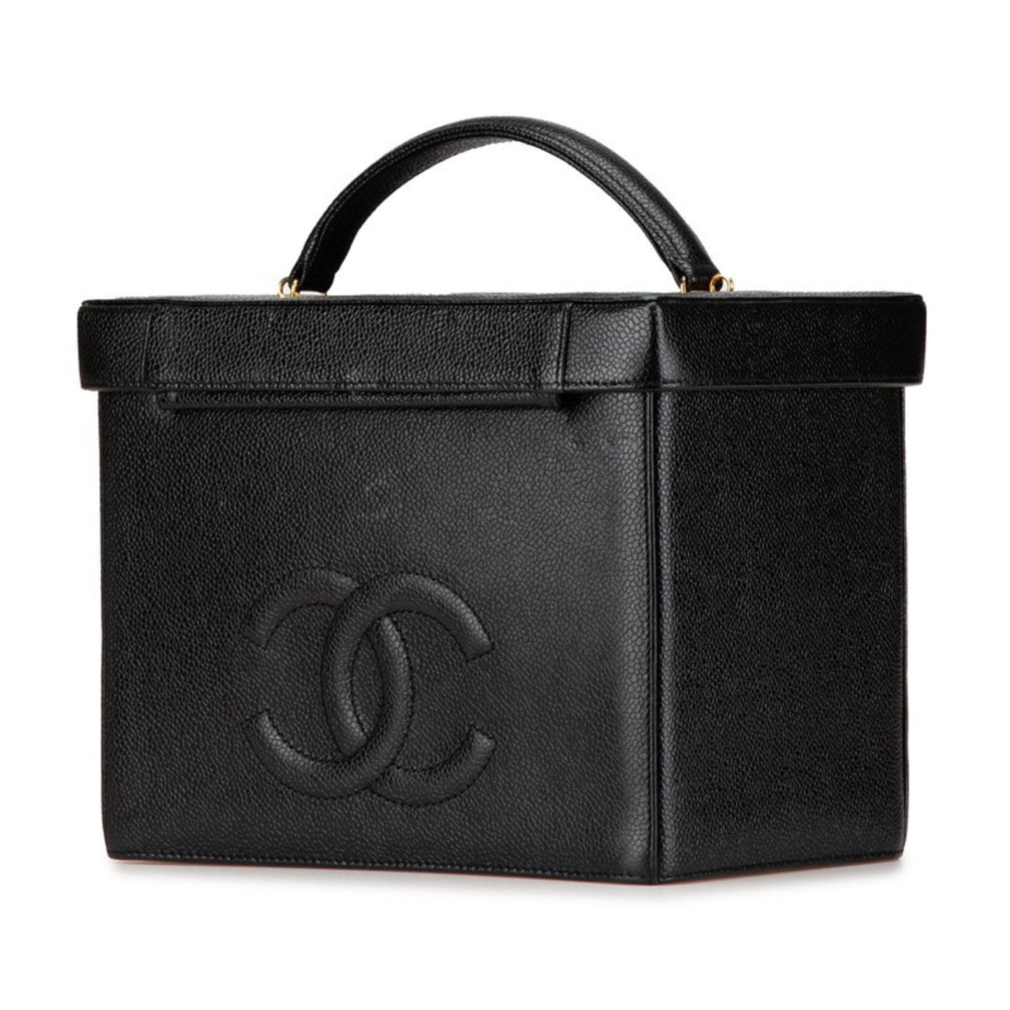 Chanel Coco Mark Vanity Bag Shoulder 2-Way Black Caviar Skin