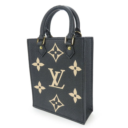Louis Vuitton Petite Sac Plat Handbag M81416 Monogram Empreinte Black