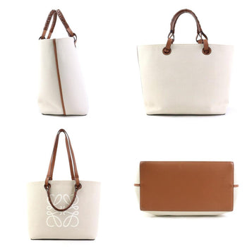Loewe Handbag Shoulder Bag Anagram Canvas Leather Beige Brown