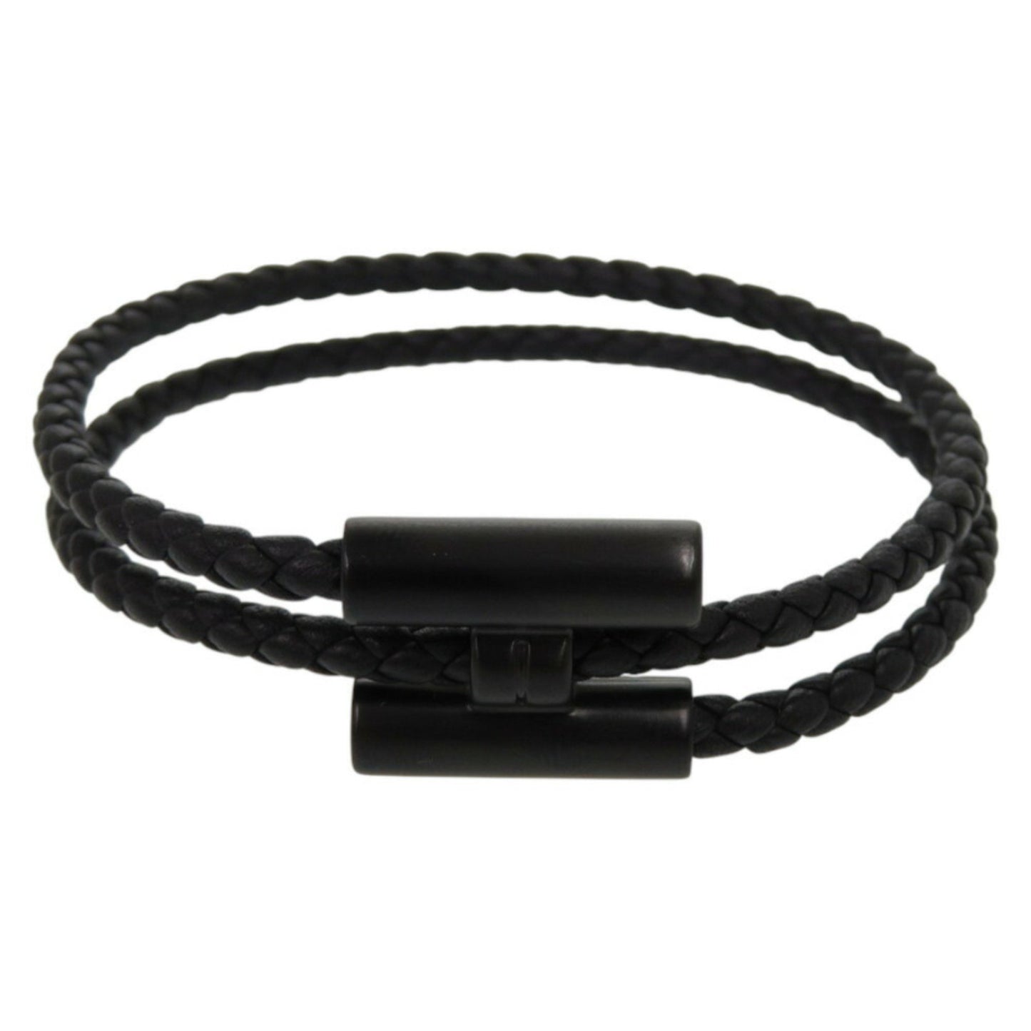 Unused Herms Tourni Tresse Swift So Black T4 Size Black Bracelet 0408Hermes