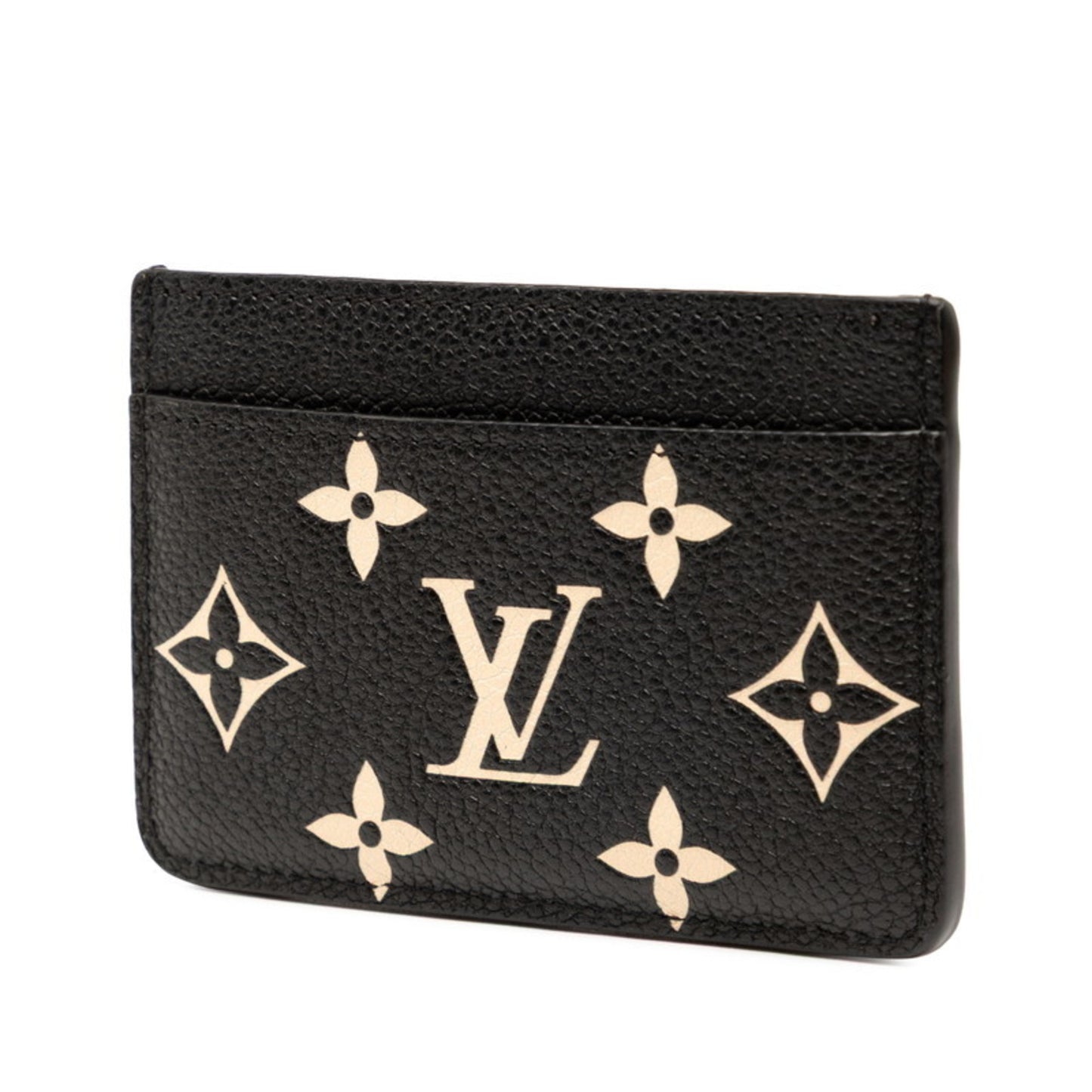Louis Vuitton Two-Tone Monogram Empreinte Porte Carte Sample Business Card Case M81022 Black Beige