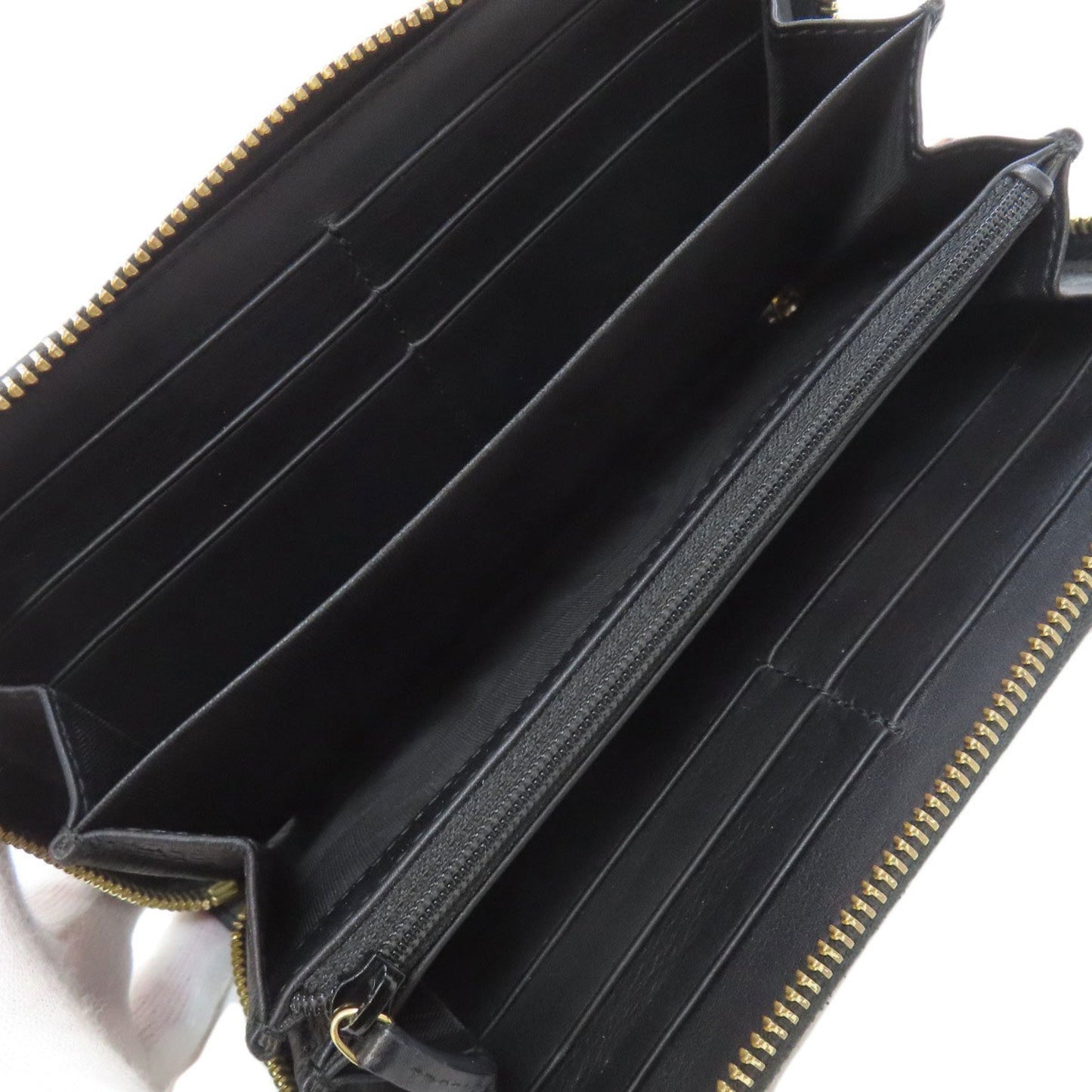 Gucci 453158 Nimfair Round Zipper Bamboo Long Wallet In Calfskin