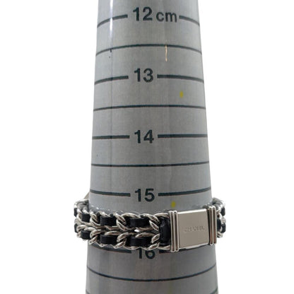 Chanel Premiere Silver Ss Black Dial M-L S Metal Fittings Leather Quartz H0451 Wristwatch