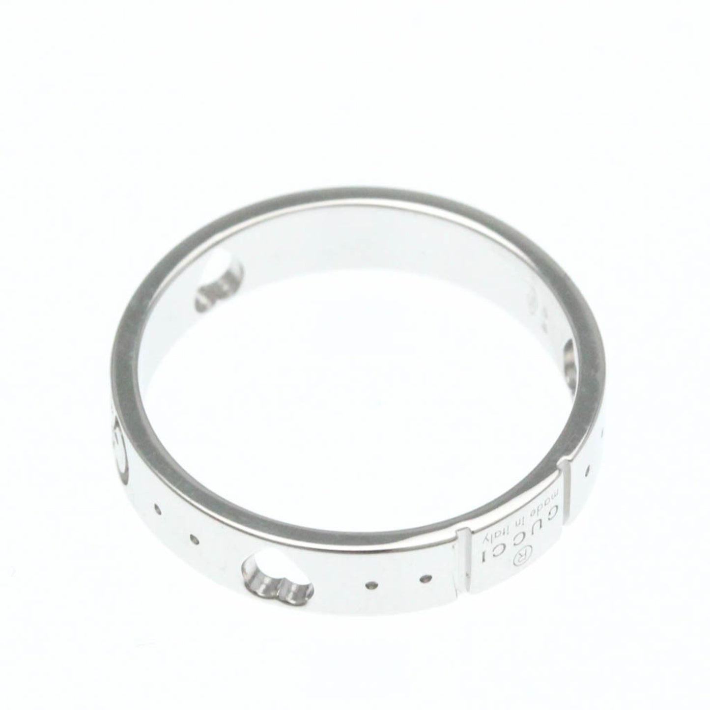 Gucci Icon Heart Ring White Gold (18K) Fashion No Stone Band Ring Silver