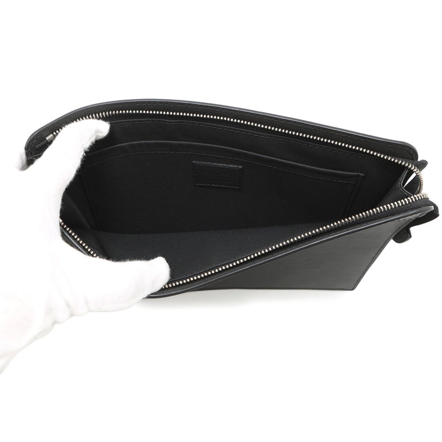 Louis Vuitton Clutch Bag Damier Infini Stand Pouch N60450 Louis Vuitton Black Second