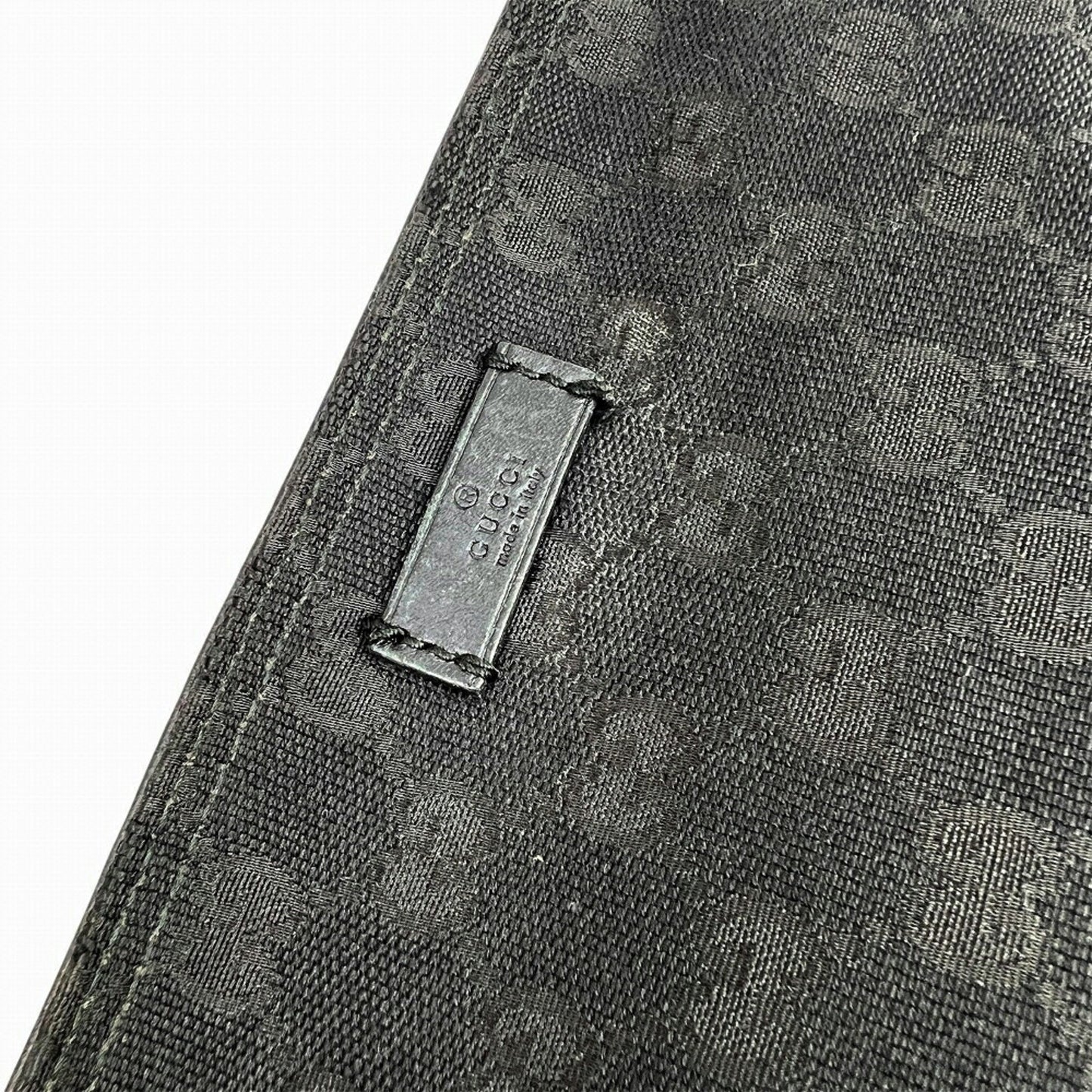 Gucci Shoulder Bag 337598 Gg Canvas Sherry Line Black Leather